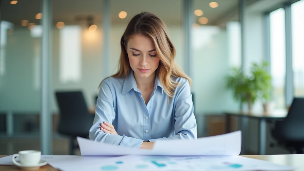 Budget planner reviewing financial documents and audit materials at workspace